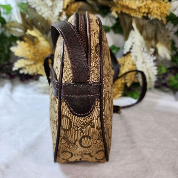 Authentic CELINE C Sulky Pattern Shoulder Bag Beige/Brown - Picture 7 of 17